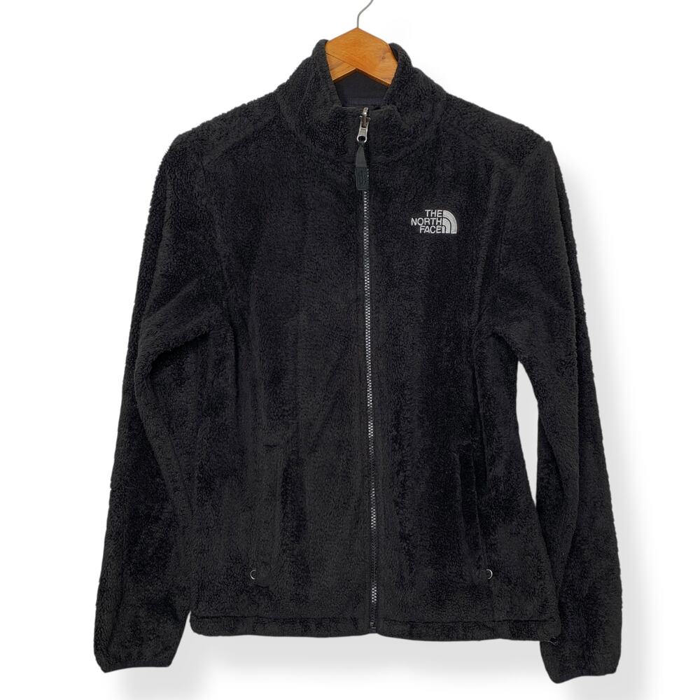 The North Face women's black Osito fuzzy fleece full zip up jacket Small